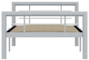 Estrutura de cama 90x200 cm metal cinzento e branco