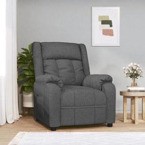 vidaXL Poltrona reclinável tecido cinzento-escuro