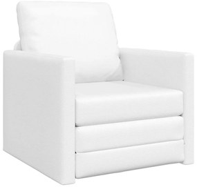 Sofá Cama de Chão 2 em 1 Branco 74x77x81 cm Couro Sintético