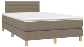 Cama box spring colchão/LED 120x200cm tecido cinza-acastanhado