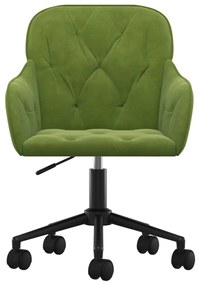 Cadeiras de jantar giratórias 2 pcs veludo verde-claro