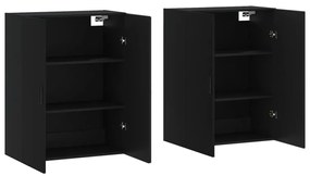 Armários de parede 2 pcs 69,5x34x90 cm preto