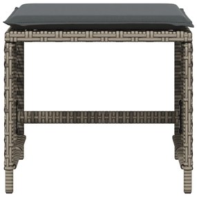 Bancos jardim com almofadões 4 pcs 41x41x36 cm vime PE cinzento