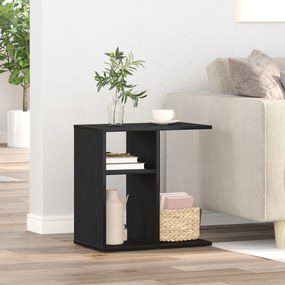 Mesa de Apoio vidaXL Preta em Madeira de Carvalho 50x30x50 cm