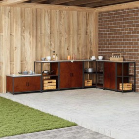 vidaXL Armazenamento de Cozinha Ferro Enferrujado 60 x 50 x 92 cm Aço