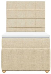 Cama com molas/colchão 90x190 cm tecido cor creme
