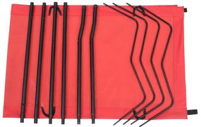Cama de campismo 180x60x19 cm tecido oxford e aço vermelho