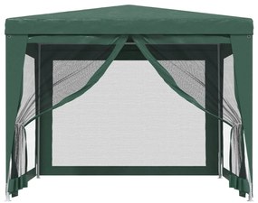 Tenda p/ festas c/ 4 paredes laterais em rede 3x3 m PEAD verde