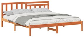 Estrutura da Cama com cabeceira Castanho-mel 180 x 200 cm