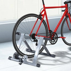 HOMCOM Rolo de Treinamento Magnético para Bicicleta Ciclotreinador Dobrável 54,4x 47,2,x39,1cm Prata e Preto