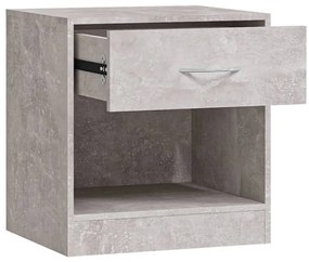 Mesas de cabeceira c/ gaveta 2 pcs cinzento cimento