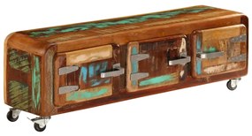 Móvel de TV 120x30x37 cm madeira recuperada maciça