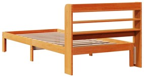 Cama sem colchão 90x190 cm madeira de pinho maciça castanho-mel