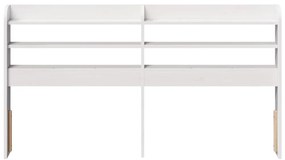 Cabeceira com prateleiras 135 cm madeira de pinho maciça branco