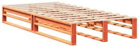 Cama sem colchão 100x200 cm pinho maciço castanho-mel