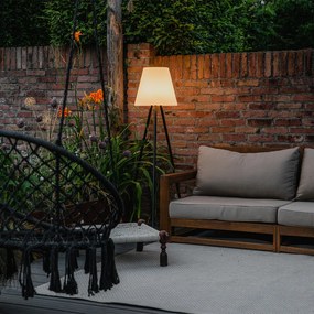 Candeeiro de pé moderno para exterior preto IP44 com LED solar - Virginia