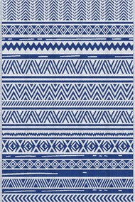 Outsunny Tapete Exterior Reversível Moderno 182x274cm Varanda Pátio Campismo Praia Resistente Azul Escuro Branco | Aosom Portugal