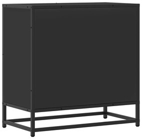 Mesa de cabeceira 60x31x60 cm madeira e metal preto