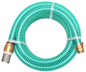 142885 vidaXL Mangueira de sucção com conectores de latão 7 m 25 mm verde