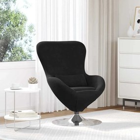 Poltrona Egg vidaXL Veludo Preto