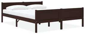 Estrutura de cama 160x200 cm pinho maciço castanho-escuro