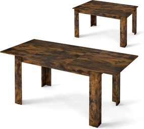 Mesa de jantar extensível 120 - 158 cm x 70 x 76 cm moderna com superfície ajustável Café