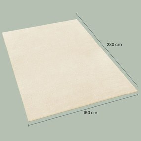 Tapete retangular de sala de estar 160 x 230 cm Bege