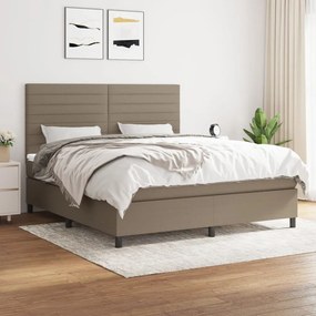 vidaXL Cama com molas/colchão 180x200 cm tecido castanho-acinzentado