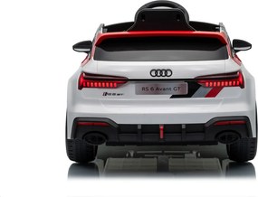 Carro elétrico para Crianças 12V 4x4 Audi RS6 Avant GT Rodas de espuma EVA, Assento Couro ecológico Branco
