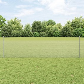 Cerca de Arame Soldado com 44 Postes U Prata 0.5x100 m Aço