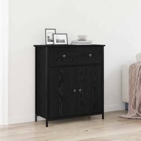vidaXL Buffet Preto em Madeira de Carvalho 70x30x80 cm em Madeira Engenharia e Aço