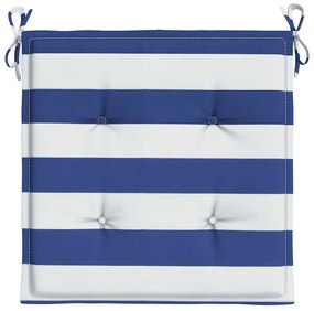 Almofadões p/ cadeira 6pcs 40x40x4 cm tecido riscas azul/branco