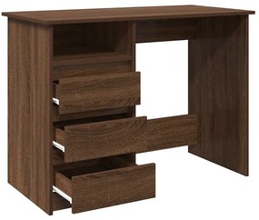 Secretária 102x50x75 cm derivados de madeira carvalho castanho