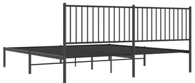 Estrutura de cama com cabeceira 200x200 cm metal preto