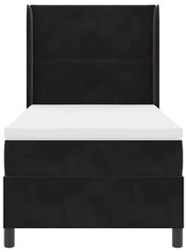 Cama Box com Colchão e LED Preto 100x200 cm Veludo