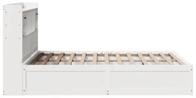 Cama sem colchão 140x190 cm madeira de pinho maciça branco