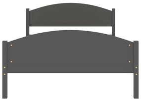 Estrutura de cama 120x200 cm pinho maciço cinzento-escuro