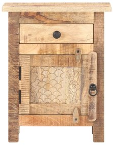 Mesa de cabeceira 40x30x50 cm madeira de mangueira áspera