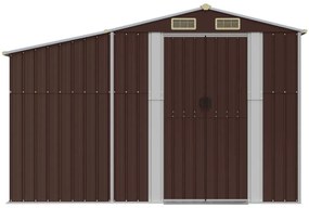 Abrigo de jardim 277x365,5x179 cm aço galvanizado castanho