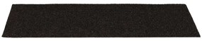 Tapetes escada adesivos retang. 15 pcs 60x25 cm castanho-escuro