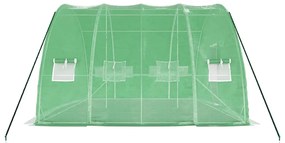 Estufa com estrutura de aço 24 m² 6x4x2,85 m verde