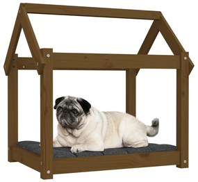 Cama para cães 71x55x70 cm pinho maciço castanho mel