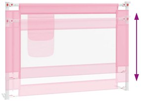 Barra de segurança p/ cama infantil tecido 90x25 cm rosa