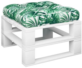 Almofadão para sofá de paletes 60x40x12 cm tecido padrão folhas
