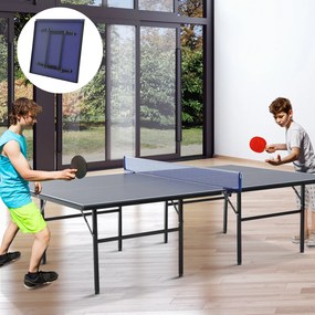 Mesa de Ping Pong Dobrável com Rede – Cor Azul – Aço e MDF – 152.5x274x76cm