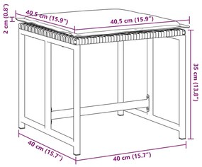 Bancos de jardim com almofadões 4 pcs vime PE preto