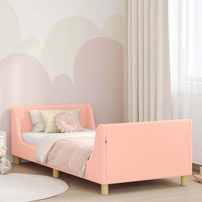vidaXL Estrutura de Cama Infantil com Cabeceira Rosa 90 x 200 cm