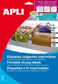 Etiquetas para Pendurar Imprimiveis Apli 22x35mm 10 Folhas