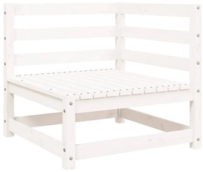 Sofá de 3 lugares para jardim pinho maciço branco