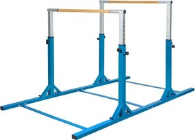 Barras de ginástica paralelas com largura ajustável e 11 alturas Carga 100 kg para crianças 6-12 anos 250 x 131 x 140 cm  Azul